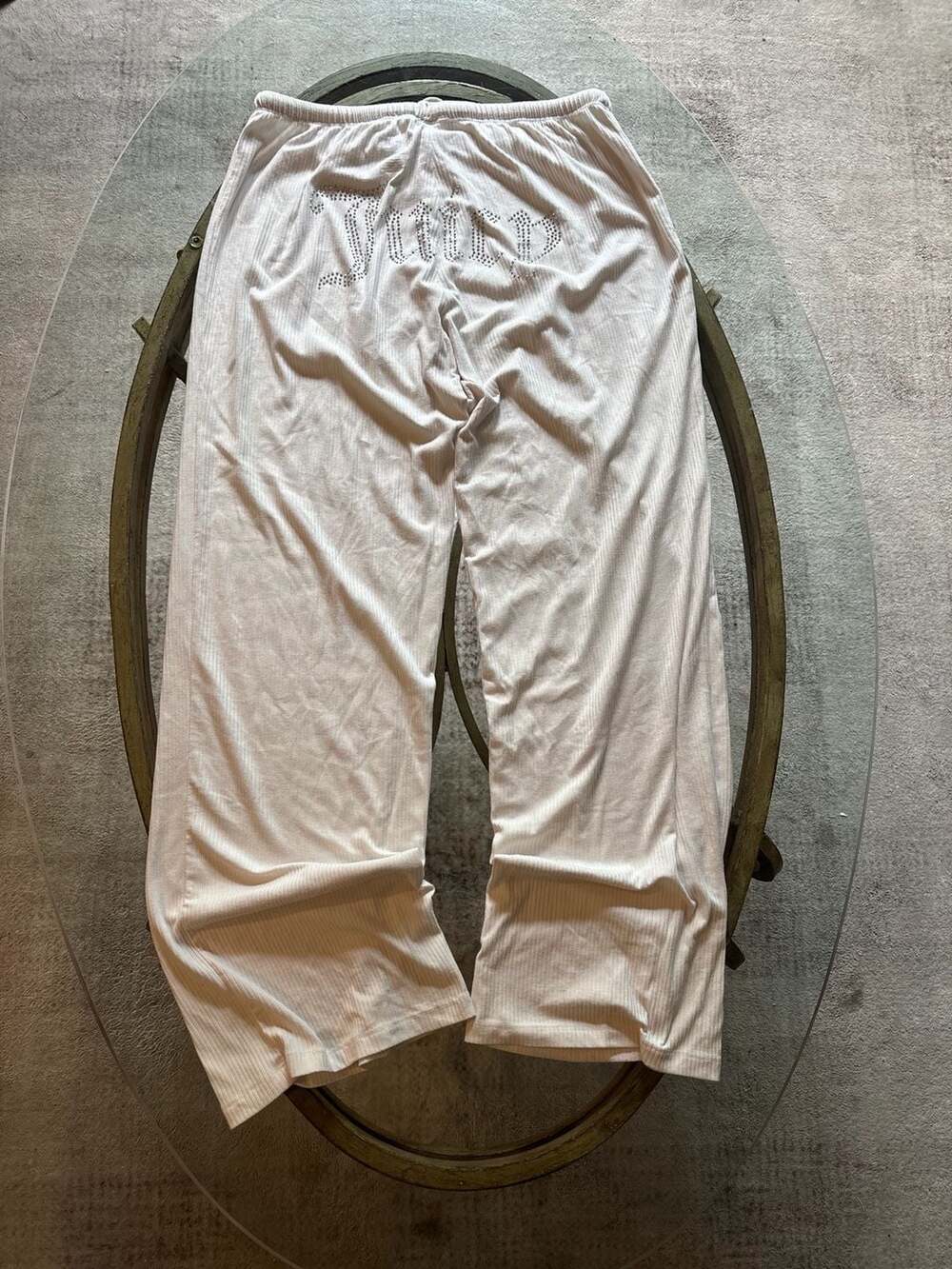 Juicy Couture Sleepwear Ribbed Rhinestone Logo Lounge Pants Size M